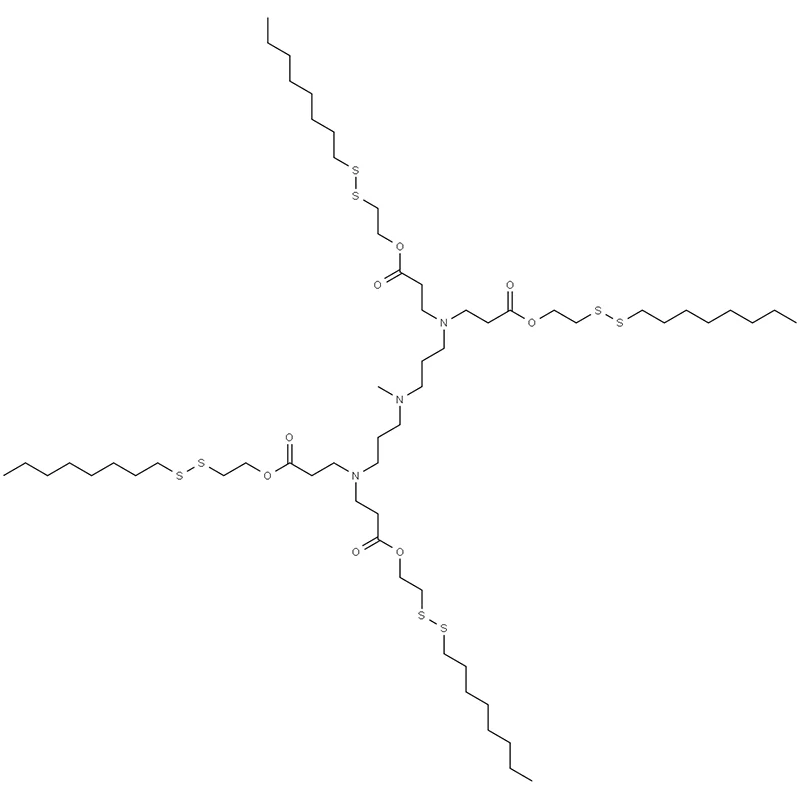 16-Oxa-19,20-dithia-4,8,12-triazaoctacosanoic acid, 8-methyl-4,12-bis[3-[2-(ocyldithio)ethoxy]-3-oxopropyl]-15-oxo-, 2-(ocyldithio)ethyl ester