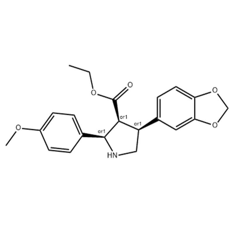Asid 3-Pyrrolidinecarboxylic, 4-(1,3-benzodioxol-5-yl)-2-(4-Methoxyphenyl)-, etil ester, (2α,3α,4α)-